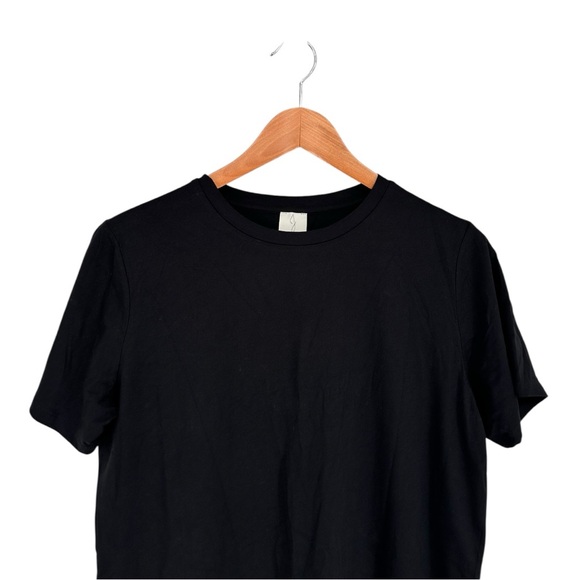 J by Joie Black T-Shirt with Rhinestone Trim Hem size Small Short Sleeve NWT - Picture 3 of 11